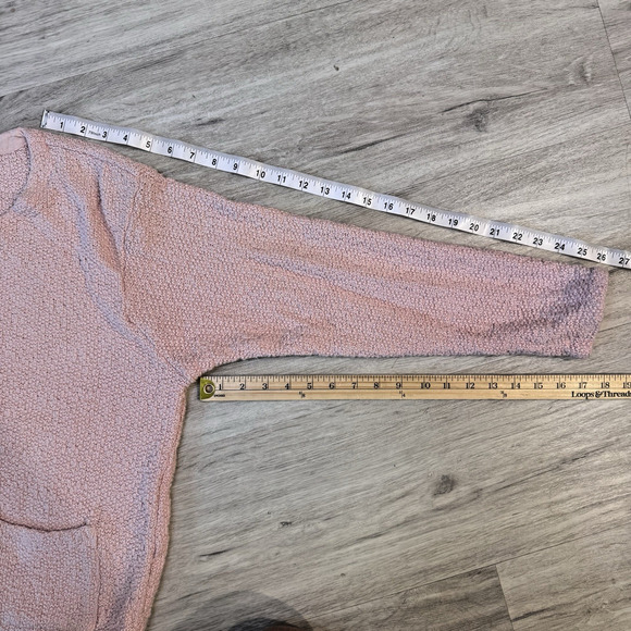 CMC Sweater Womens S Pink Cotton Waffle Knit Lagenlook Minimalist Made In USA - Picture 9 of 9